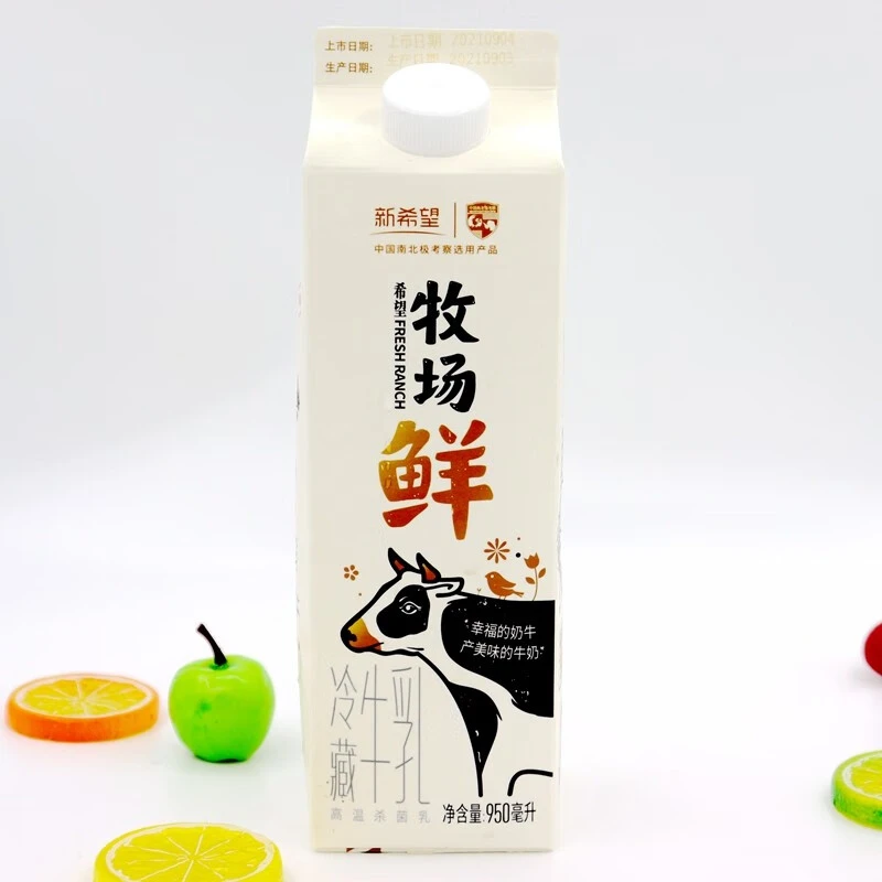 Y新希望（琴牌）屋顶盒牧场鲜牛乳950ml