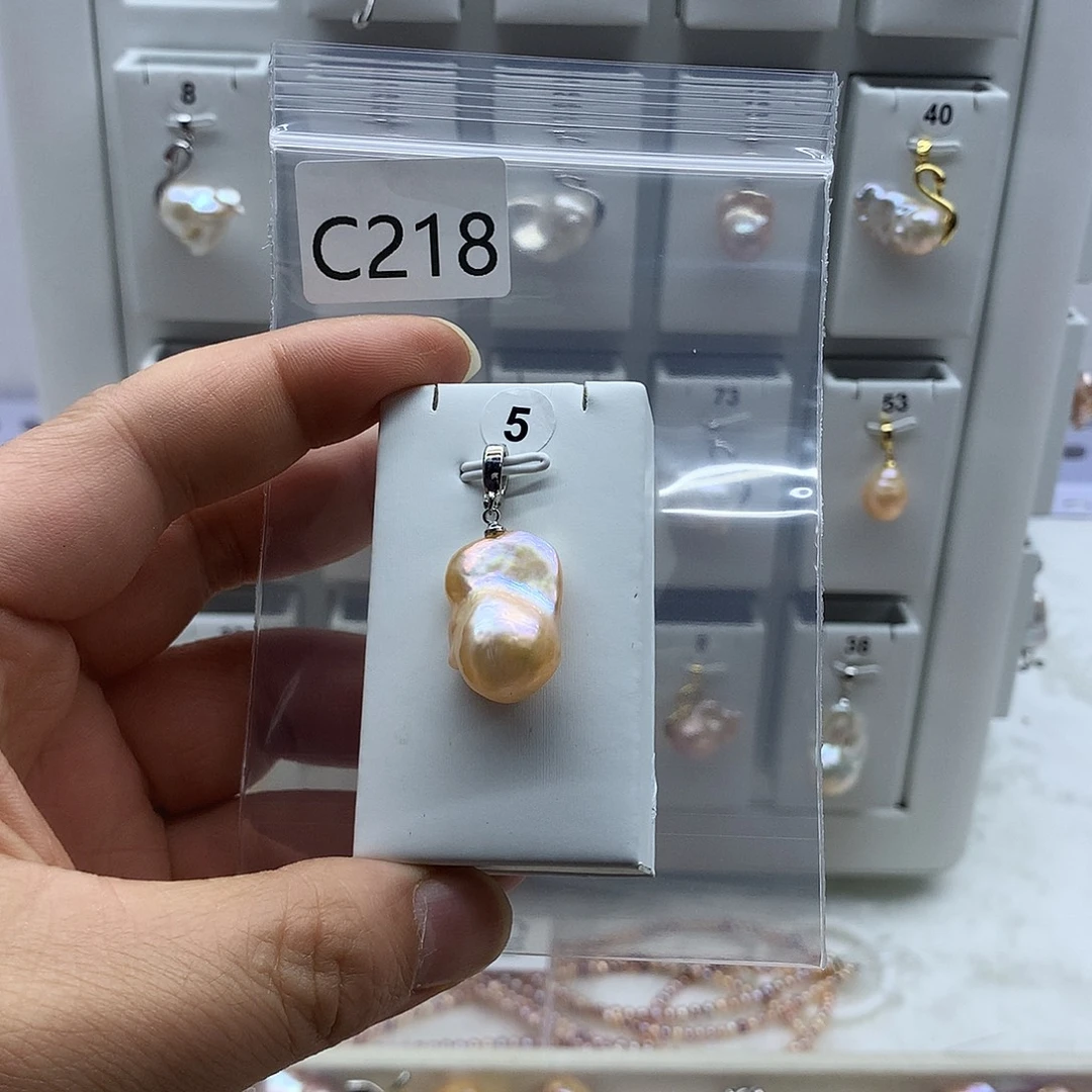 合金吊坠(不含链)淡水珍珠