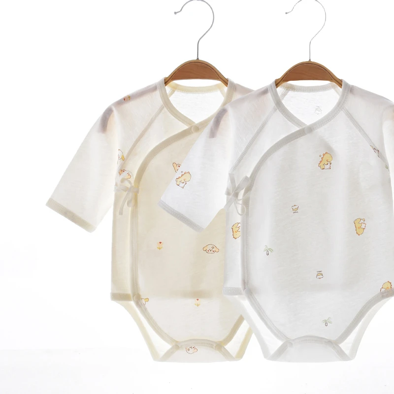 新生婴儿包屁衣薄款无骨短袖三角哈衣纯棉男女宝宝连体衣夏衣服