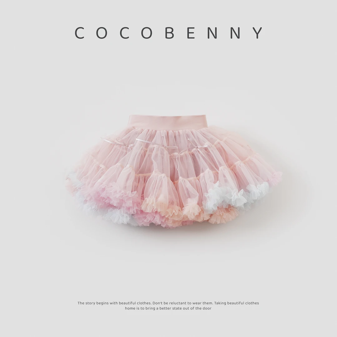COCOBENNY夏季新款女童网纱半身裙小童短裙儿童公主蓬蓬裙252519