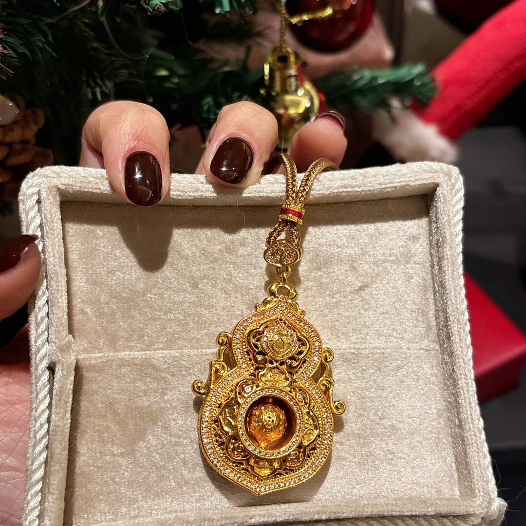 铜合金布艺项链 高定系列人生四美葫芦项链