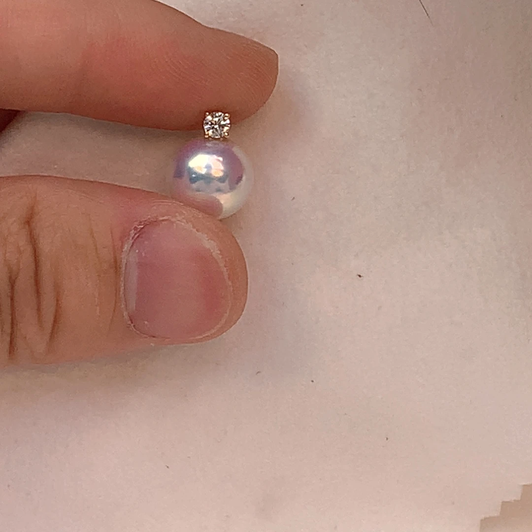 C***师淡水珍珠18K金镶嵌吊坠(不含链)