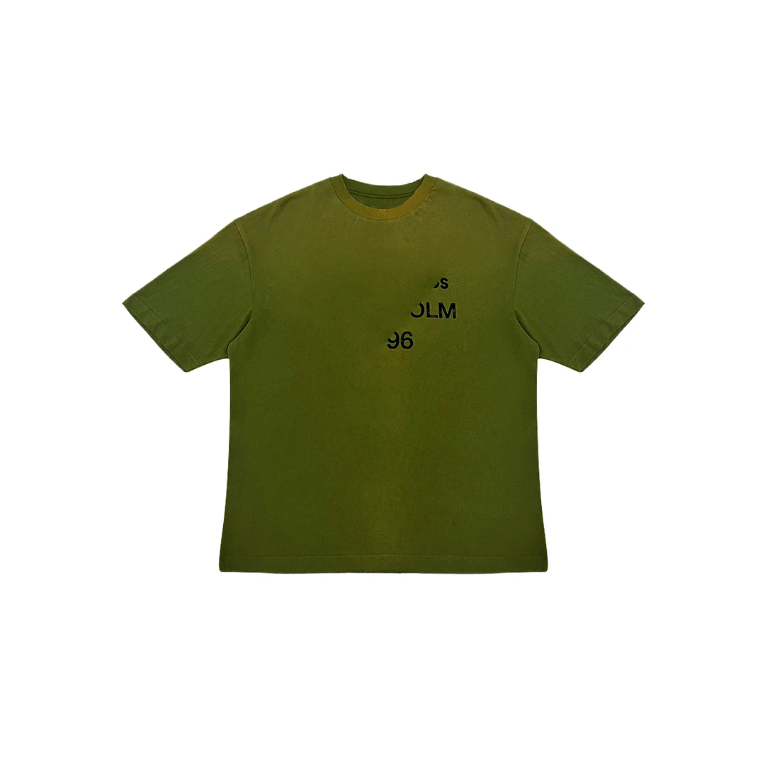 A肯二五新色橄榄绿做旧宽松短袖T恤195