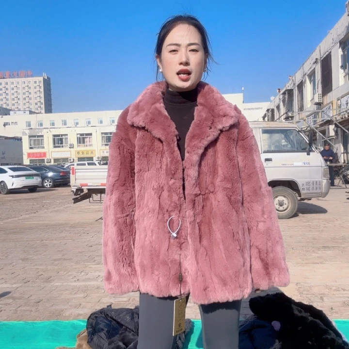 皮粉短款立领备注身高体重