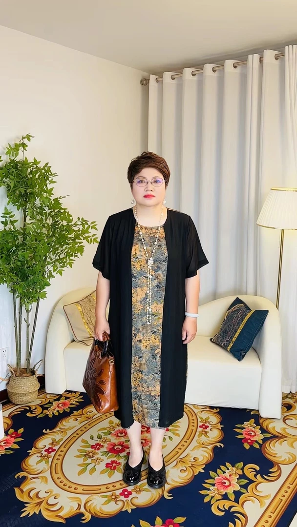 气质大码设计师宽松中长款连衣裙外套女装时尚百搭夏季设计师款