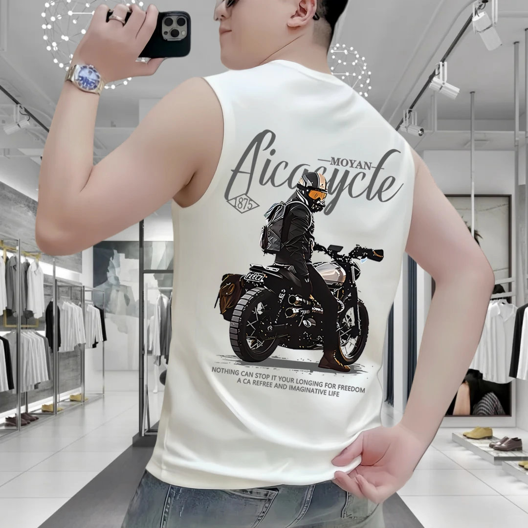 100%纯棉男士背心潮牌高端休闲百搭港风潮流时尚无袖t恤坎肩上衣