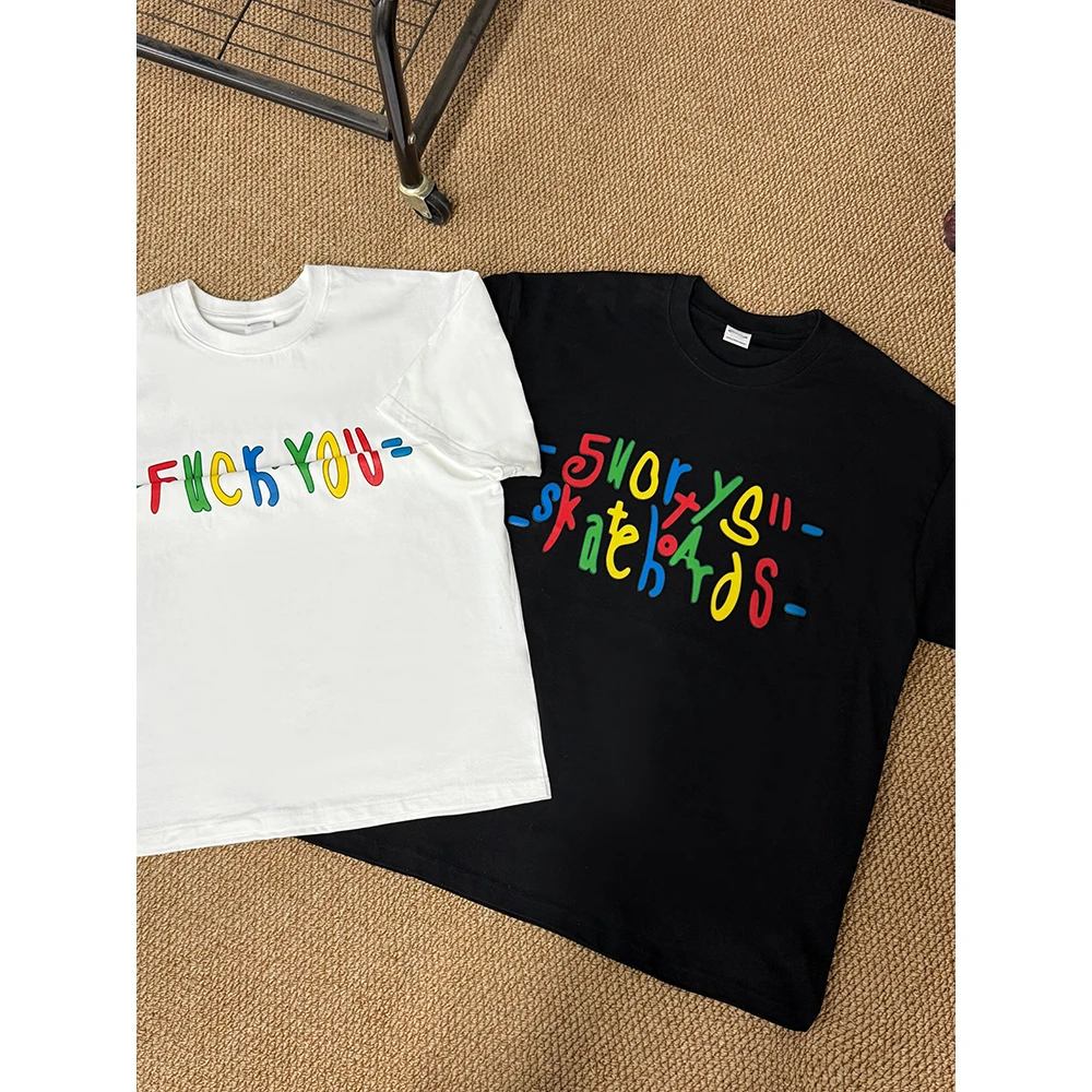 搞笑t恤男士纯棉重磅fuckyou衣服夏季男装上衣圆领宽松休闲情侣装