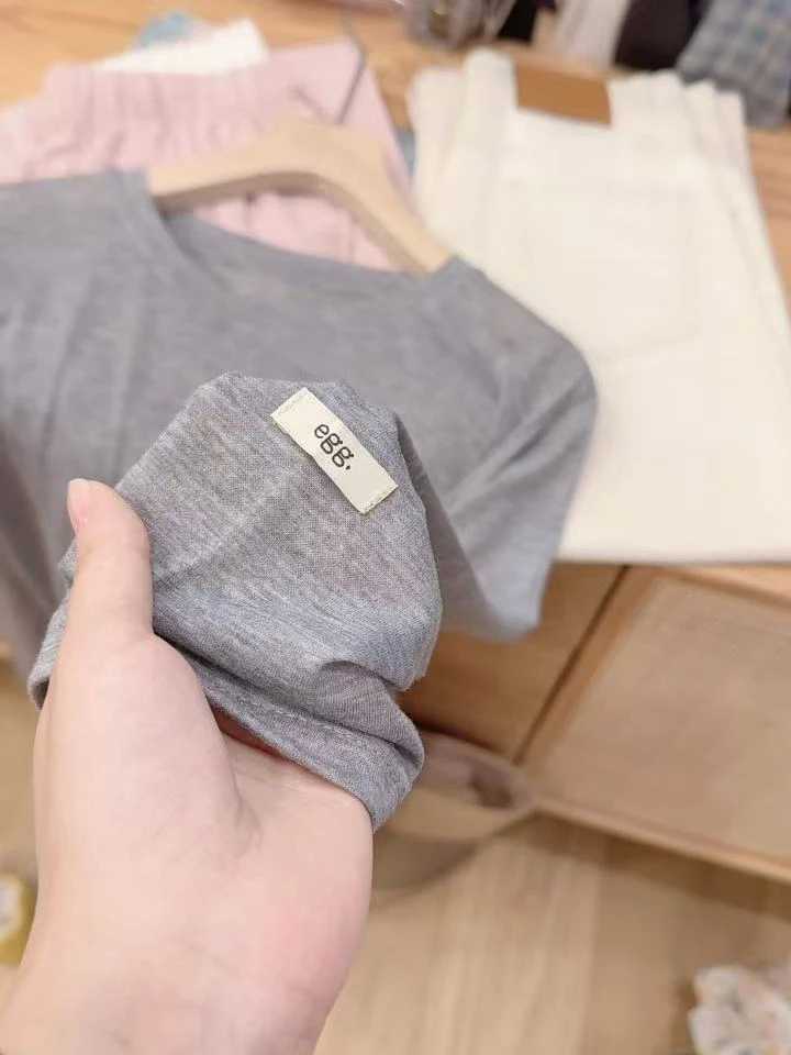 七言家韩单!egg洋气灰凉感可防晒长袖@