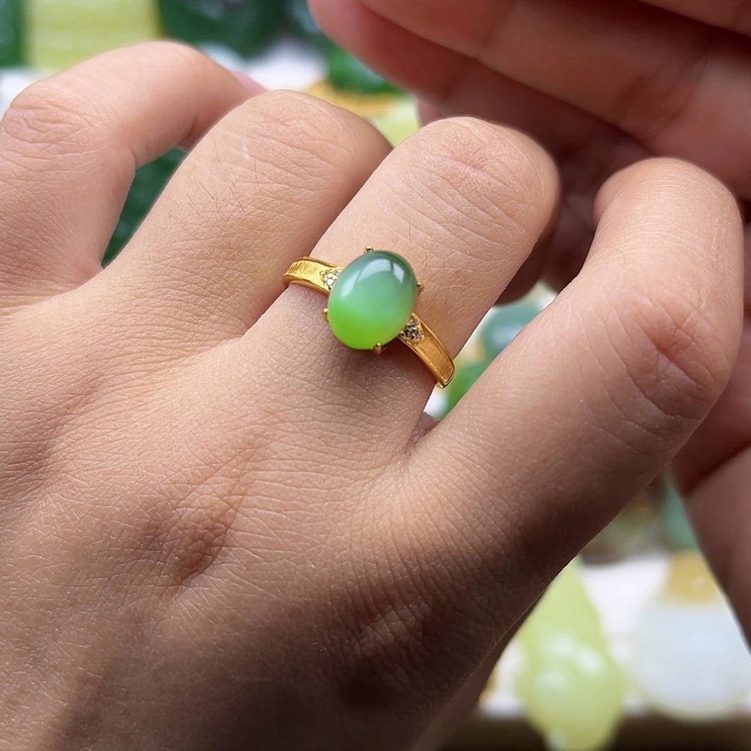 银S925镶嵌戒指和田玉