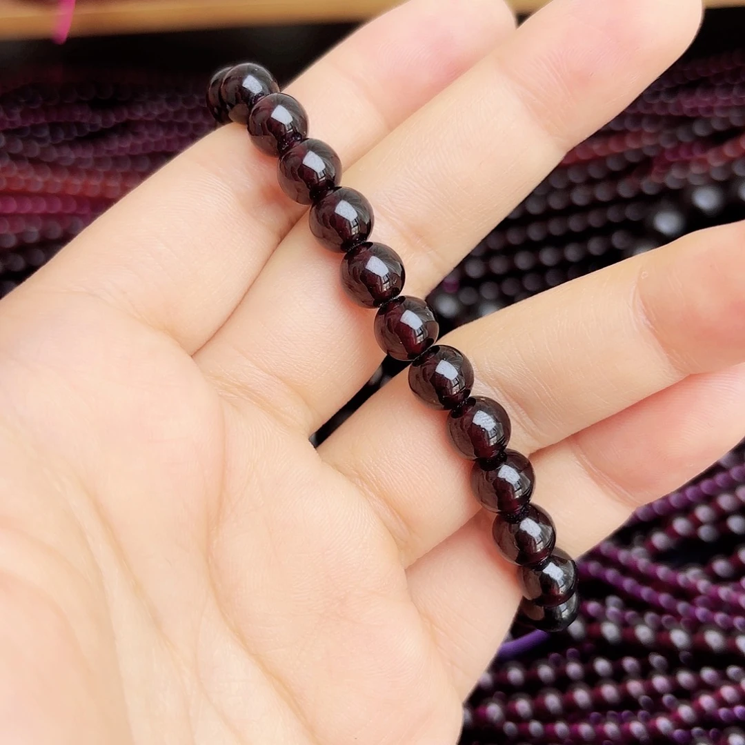 手链未镶嵌石榴石卡7酒红单圈9A