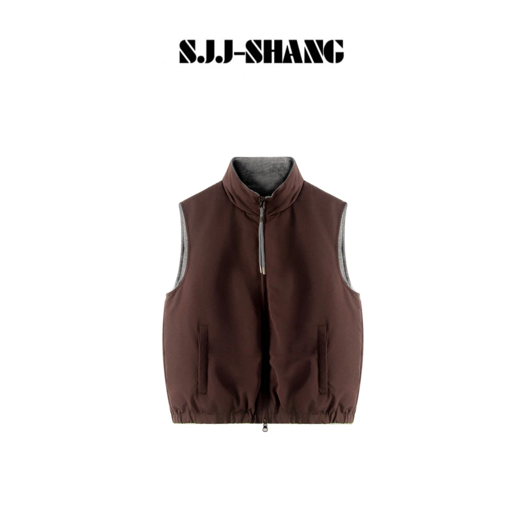 SJJ-SHANG【灰咖马甲】秋冬进口鹅绒百搭休闲马甲q135668p