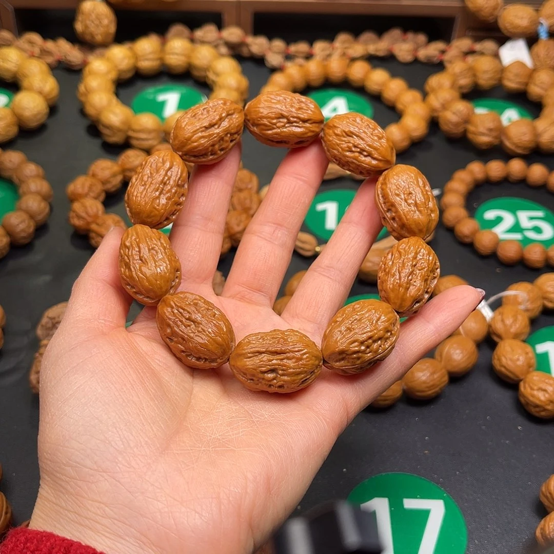 文玩核桃手串19尺寸金枕枣