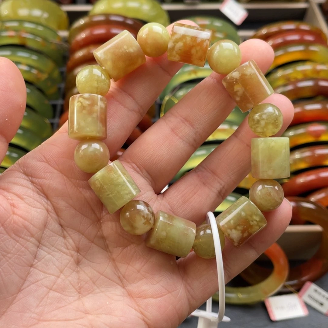 未镶嵌蛇纹石玉手链