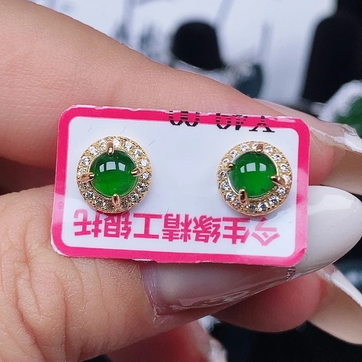 翡翠耳饰未镶嵌耳钉