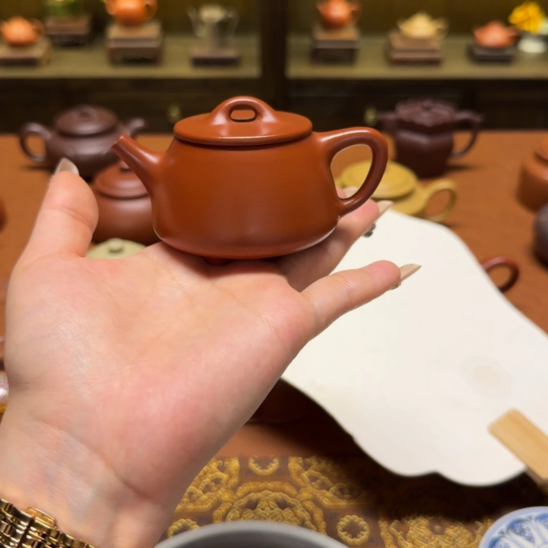 紫砂茶壶120cc，小煤窑朱泥，全手工制作