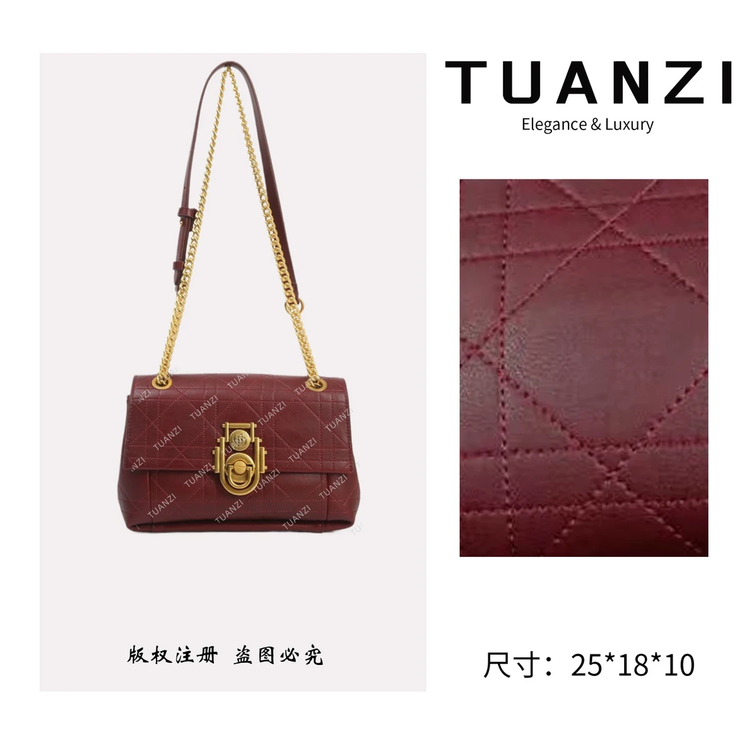 TUANZI『高端玩家』新款25cm原创小众单肩腋下包 BF-66575-酒红色