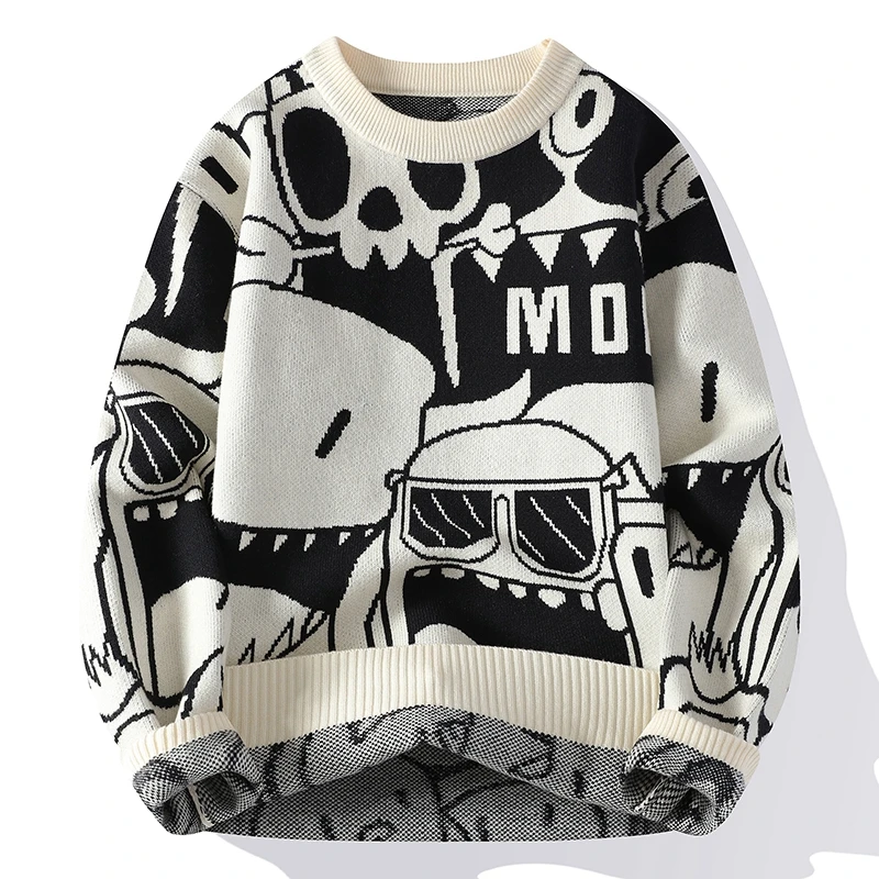 秋冬季毛衣男加厚嘻哈学生个性针织衫打底衫外套