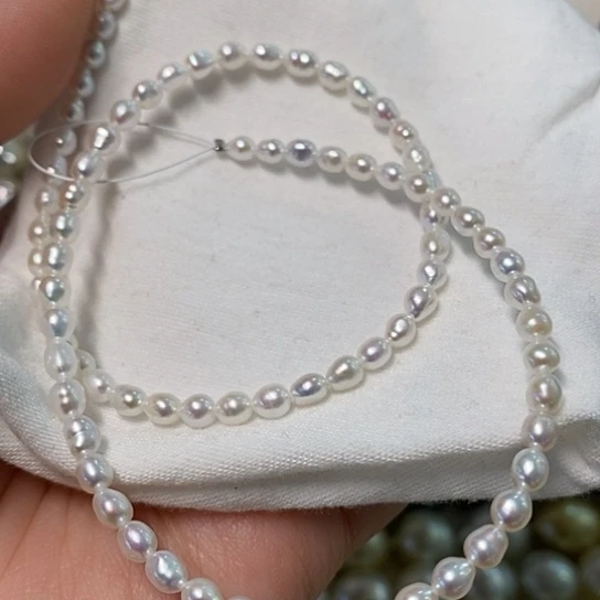 淡水珍珠颈饰银S925镶嵌3-4