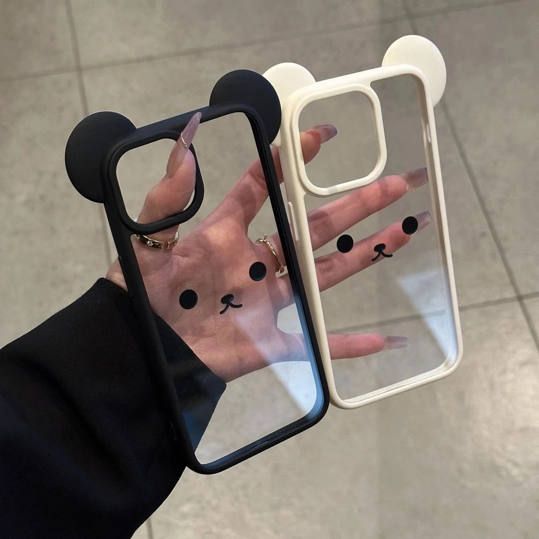 米奇耳朵适用苹果16promax手机壳iPhone15透明14闺蜜13套12少女款