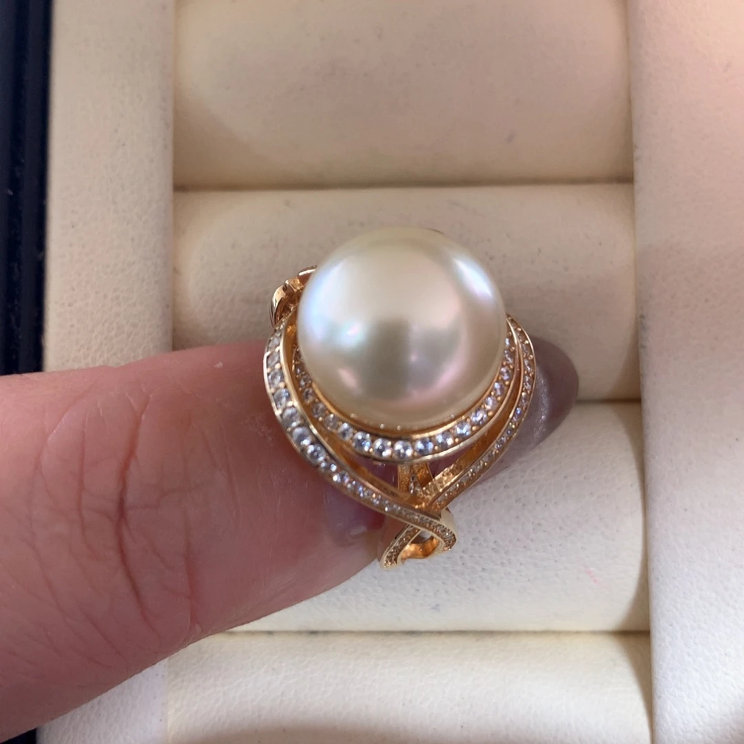 海水珍珠戒指银S925镶嵌