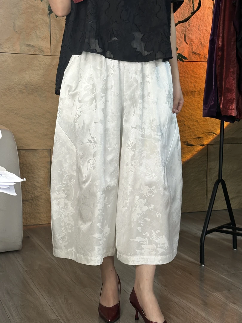 清静语qjy32053提花夏季气质休闲裤