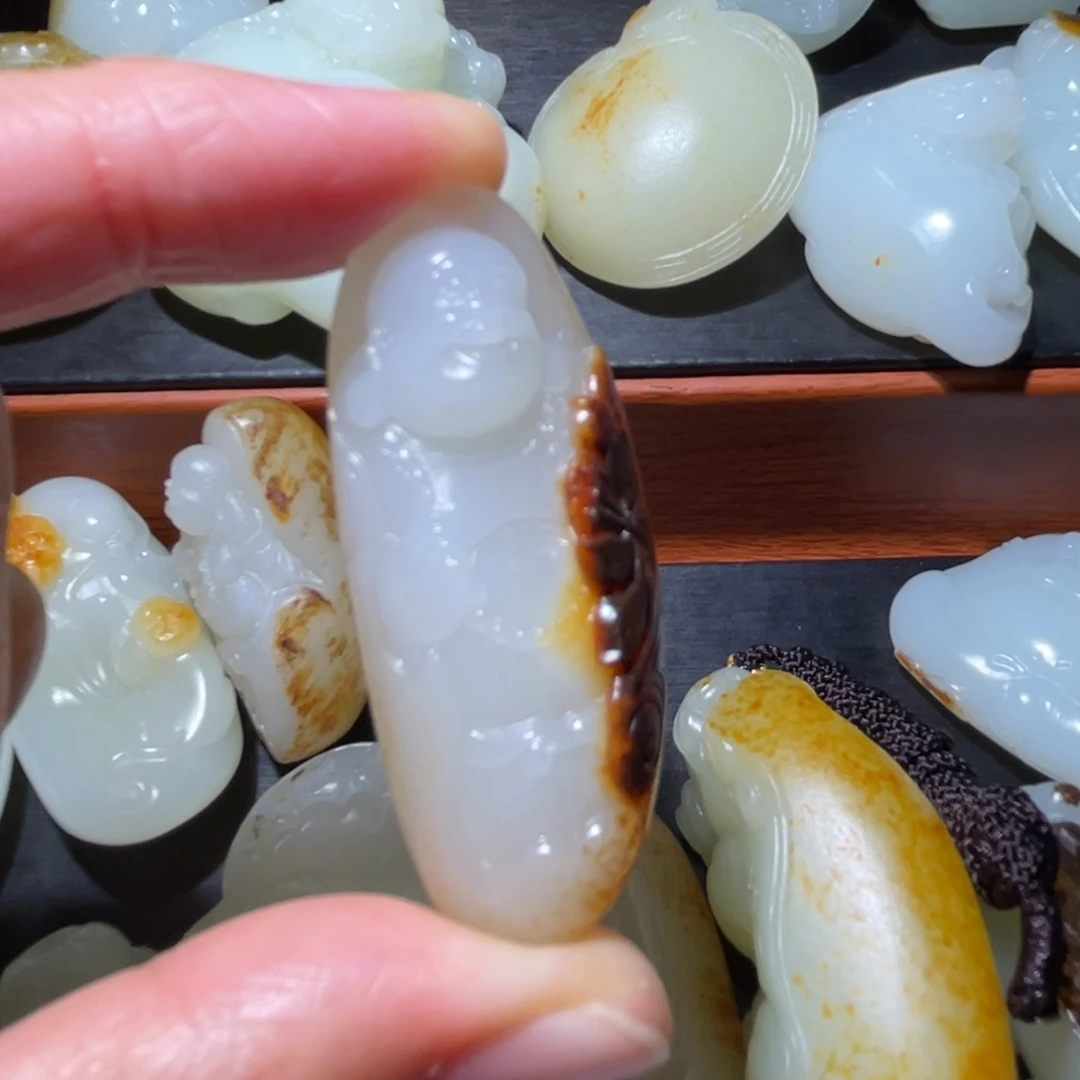 金***拉和田玉（糖玉）未镶嵌挂件