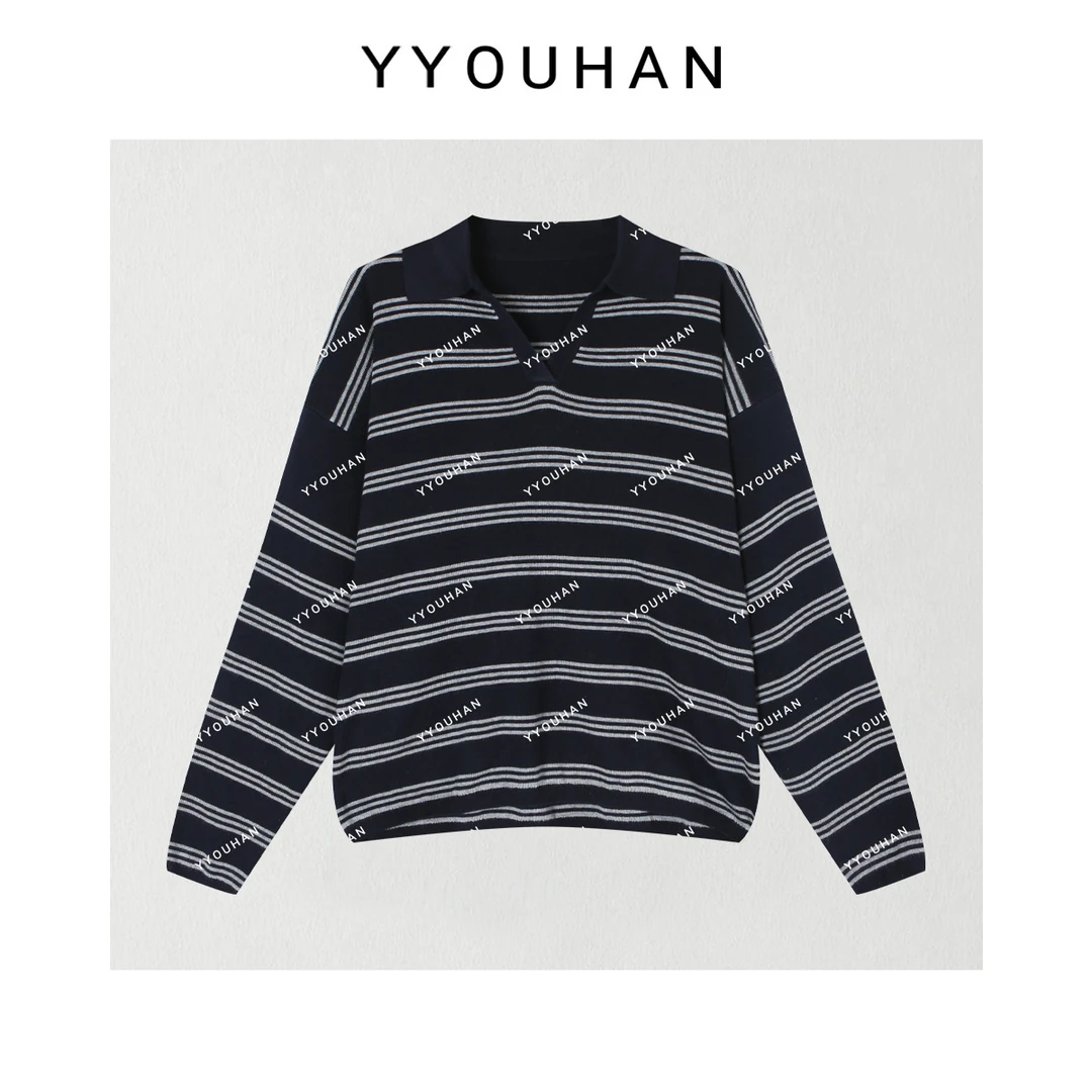 YYOUHAN 2025新款【海岸线】极简风秋冬条纹通勤针织衫  2509C5364