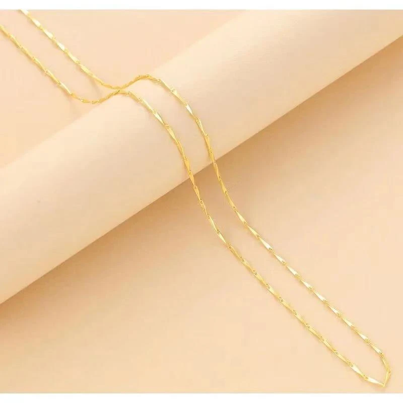 吊坠足银 足银999瓜子链时尚百搭加长项链轻奢素链女夏日锁骨链