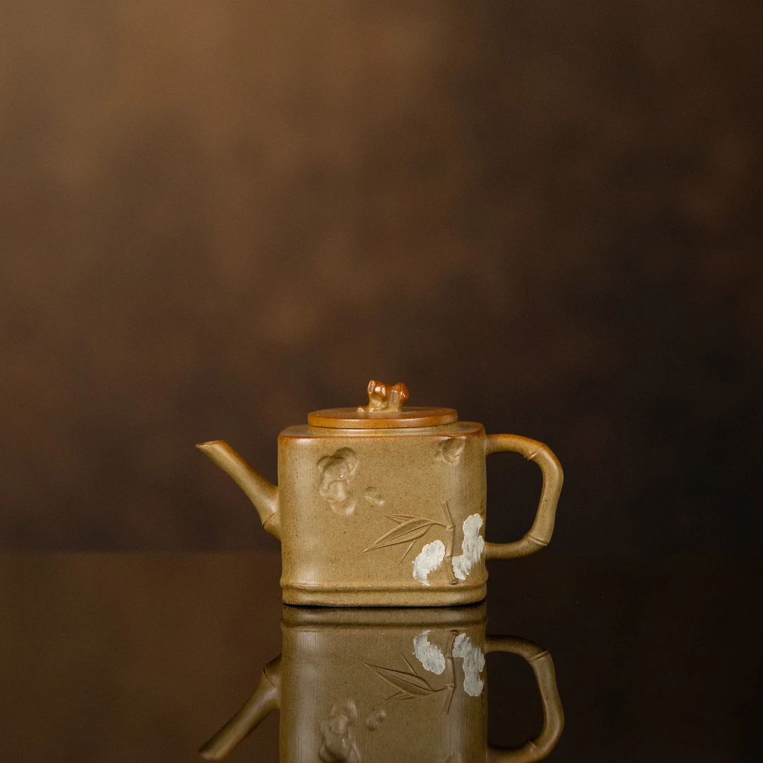 【利贞l竹枝壶】原矿柴烧 约130cc 手工制作 紫砂壶茶具THF