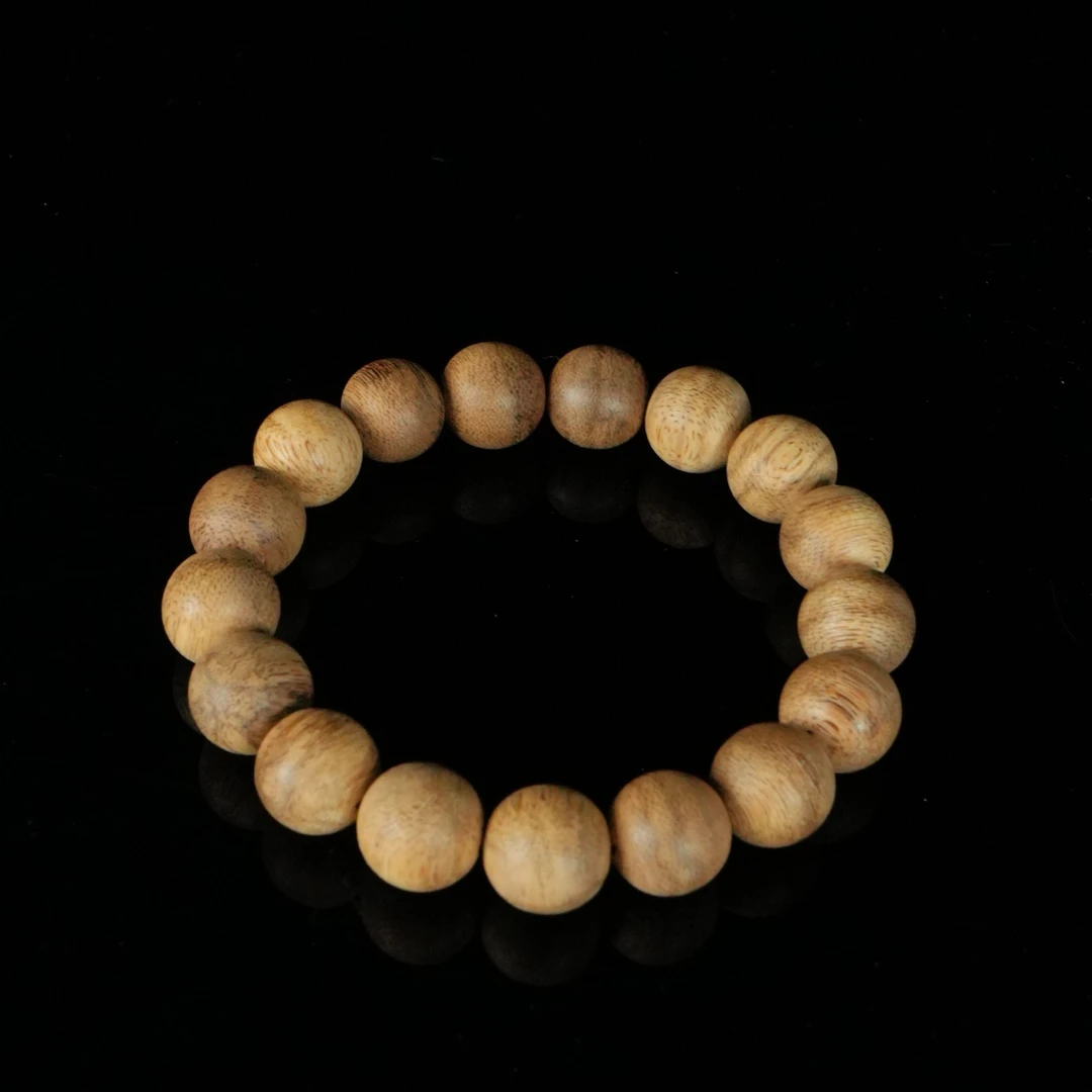 B5952 缅甸黄油虎斑软丝沉香手串 1.3cm  13.78g