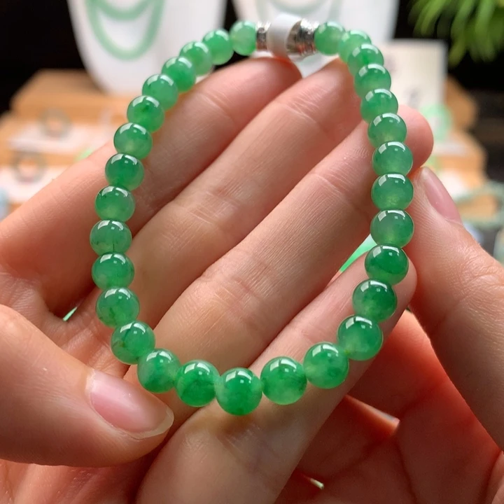 相***老翡翠未镶嵌手串天然缅甸A货翡翠