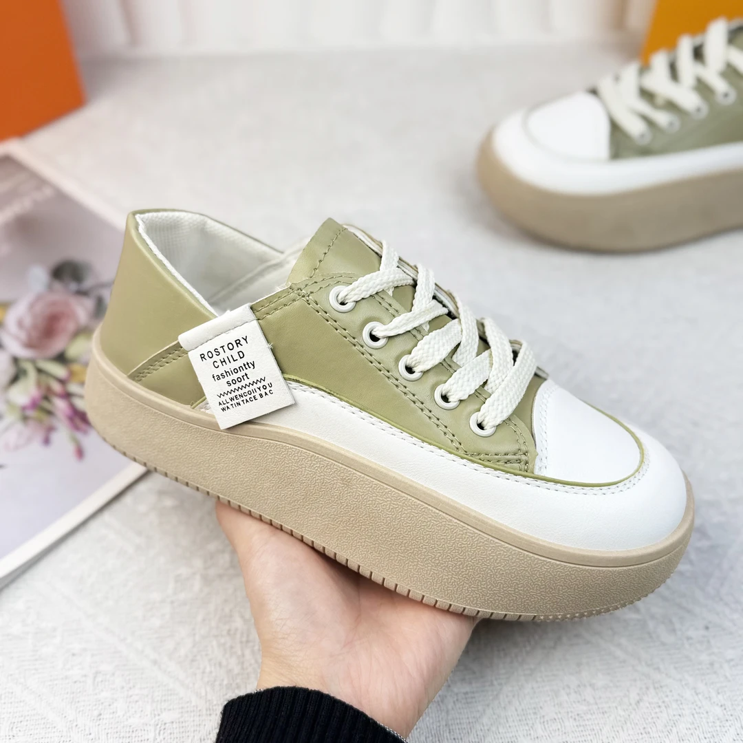 休闲板鞋女秋季厚底韩版百搭学生时尚运动鞋子2306