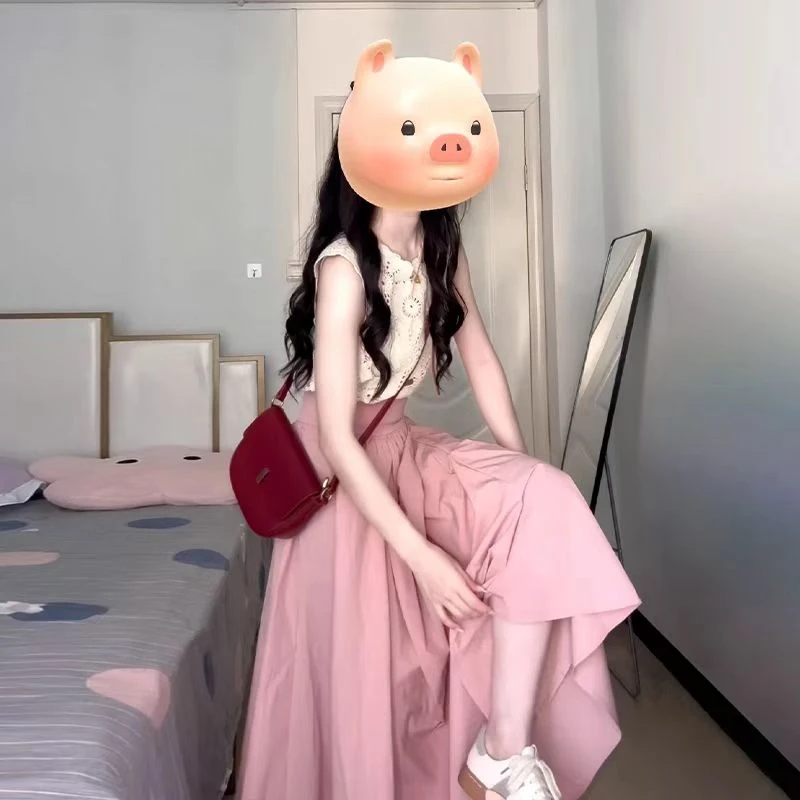 半身裙子两件套装上衣蕾丝气质夏季法式显瘦复古小众长款收腰甜美
