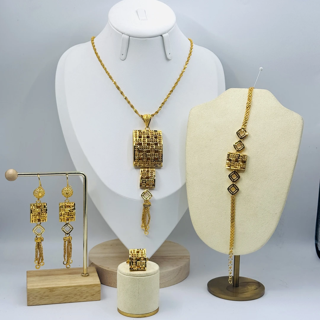 铜项链 TJ199 铜首饰 项链手链耳环戒指四件套