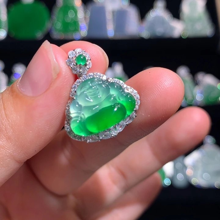 【闪购商品】翡翠银S925镶嵌颈饰天然翡翠