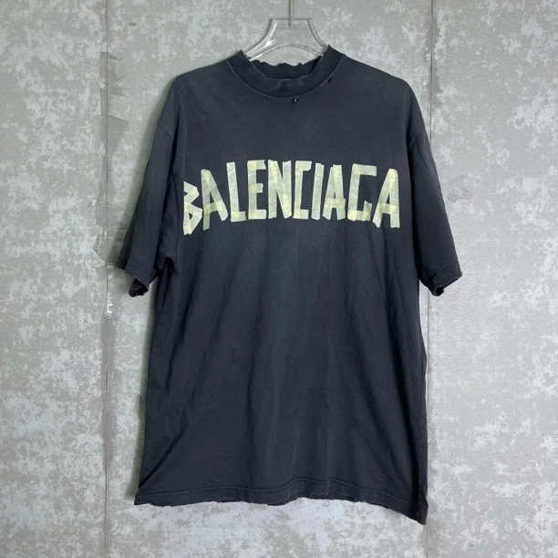 未使用 Balenciaga/巴黎世家 XS*1/胶带字母logo短袖/11628