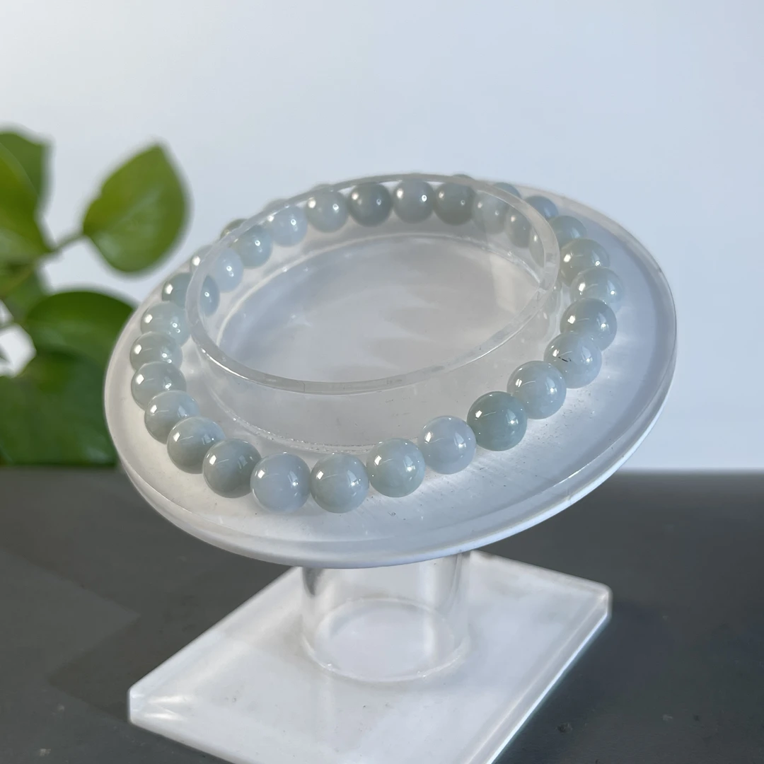 JXW24-06 天然缅甸A货翡翠  翡翠手串