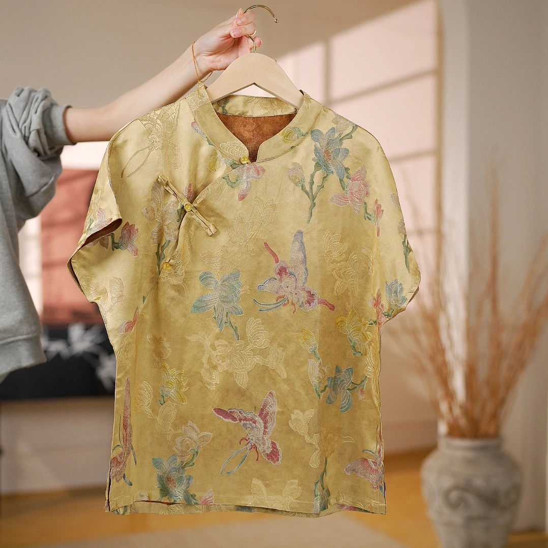 鎏金昭华蝶｜新中式国风时尚百搭重磅上衣小衫-5333