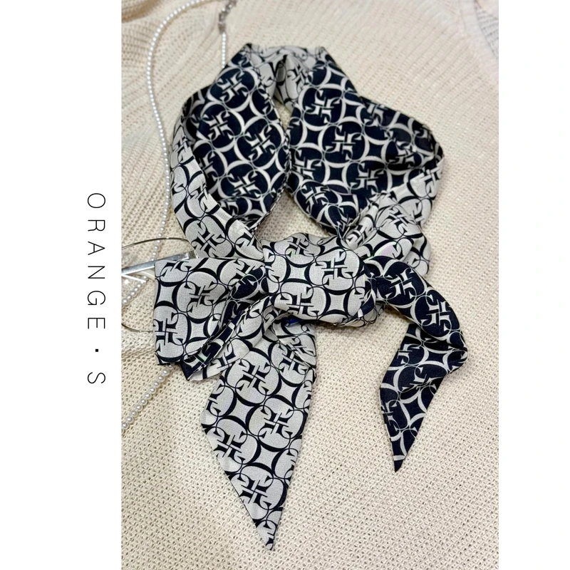 真丝双绉！【老钱儒意】双层双面异色！100%桑蚕 丝长条巾130*12cm