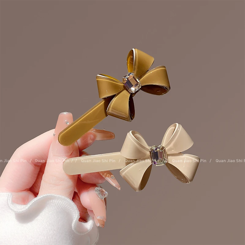 2025新款蝴蝶结发夹鸭嘴夹女轻奢百搭后脑勺一字夹网红侧边夹发饰