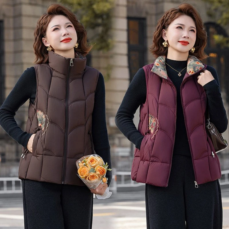 【锦绣江南】刺绣国风背心保暖奶奶坎肩棉衣外套冬新款加厚马夹马甲