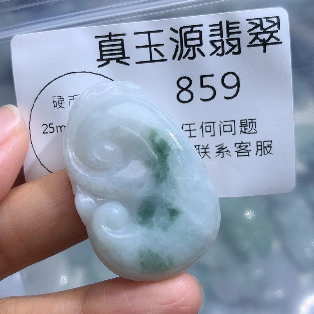 翡翠未镶嵌颈饰859。