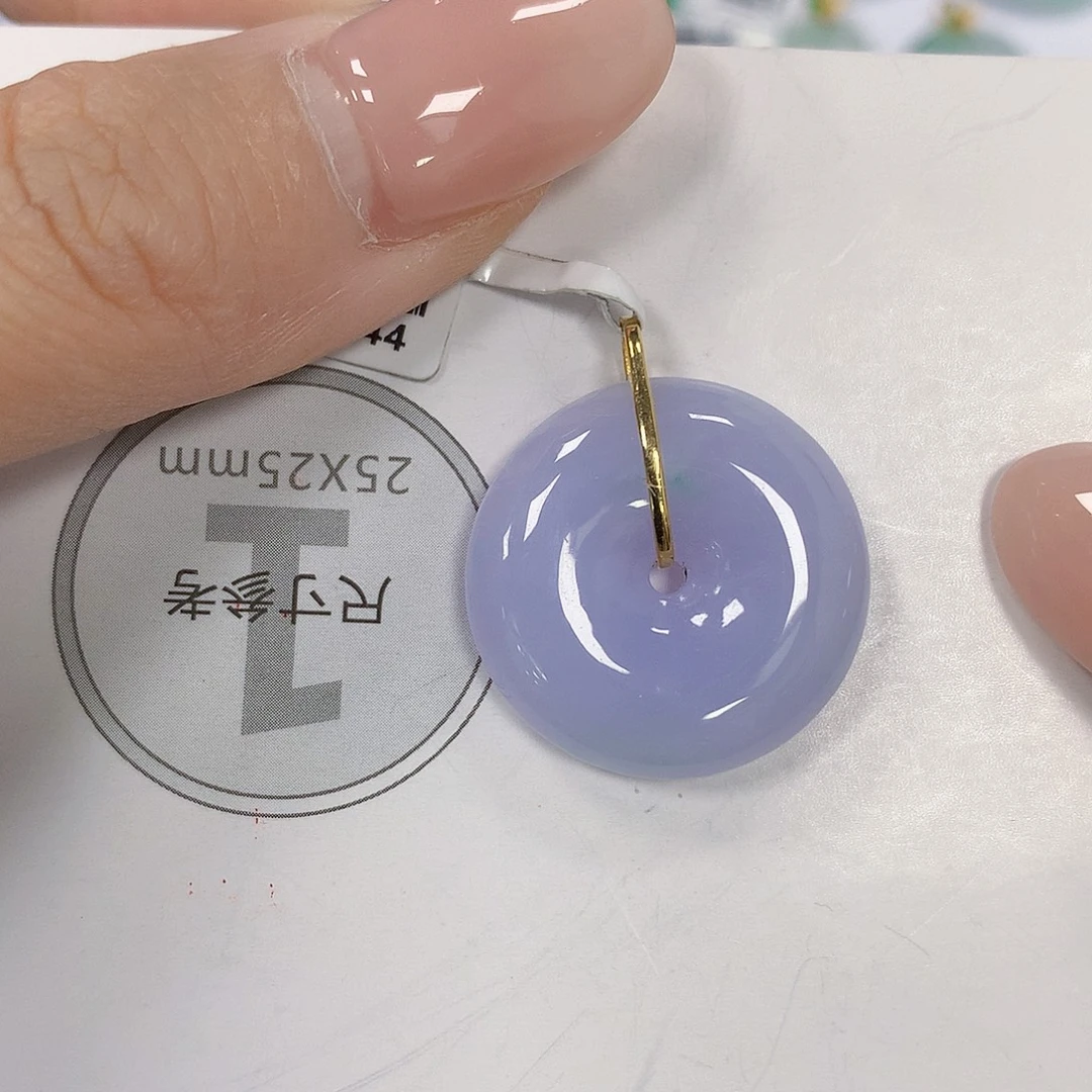 翡翠18K金镶嵌颈饰天然翡翠a货 百元以上9米证书费自理