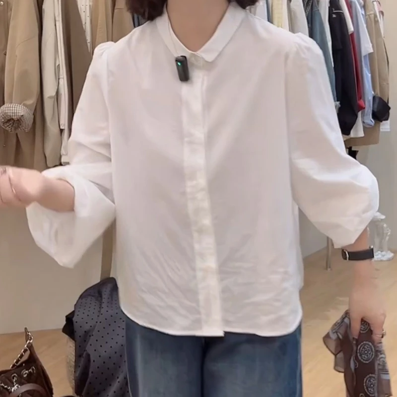 韩系精致小领百搭长袖衬衫2025秋季新款衬衫百搭C5986