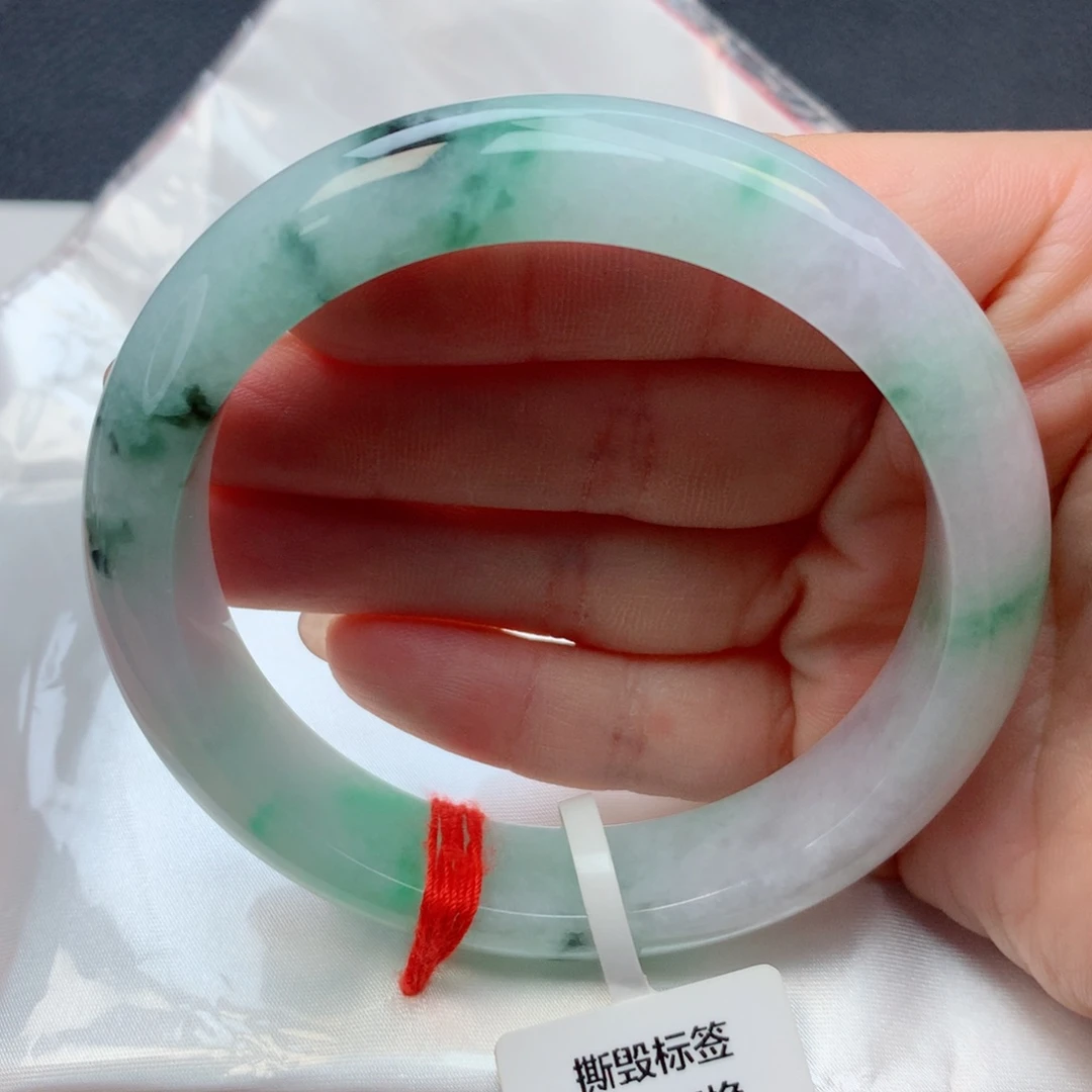 未镶嵌手镯翡翠58-59糯冰阳绿