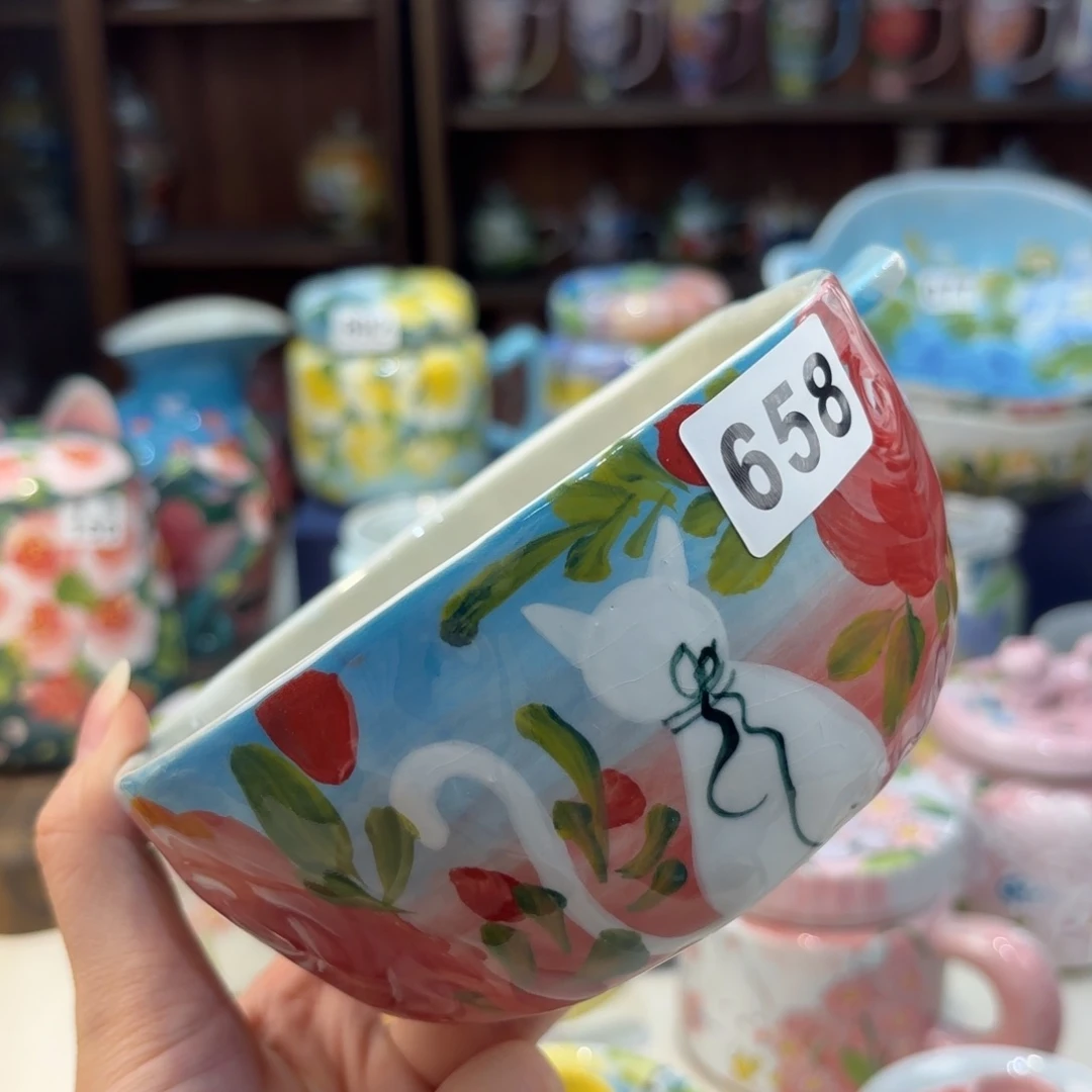 瓷片景德镇手绘高温釉下彩陶瓷茶具