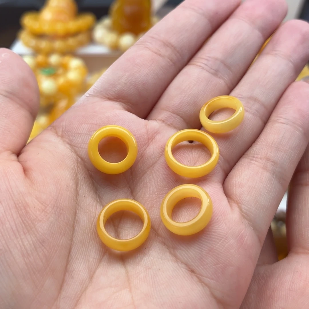 琥珀未镶嵌裸石B243蜜蜡跑环随机发一