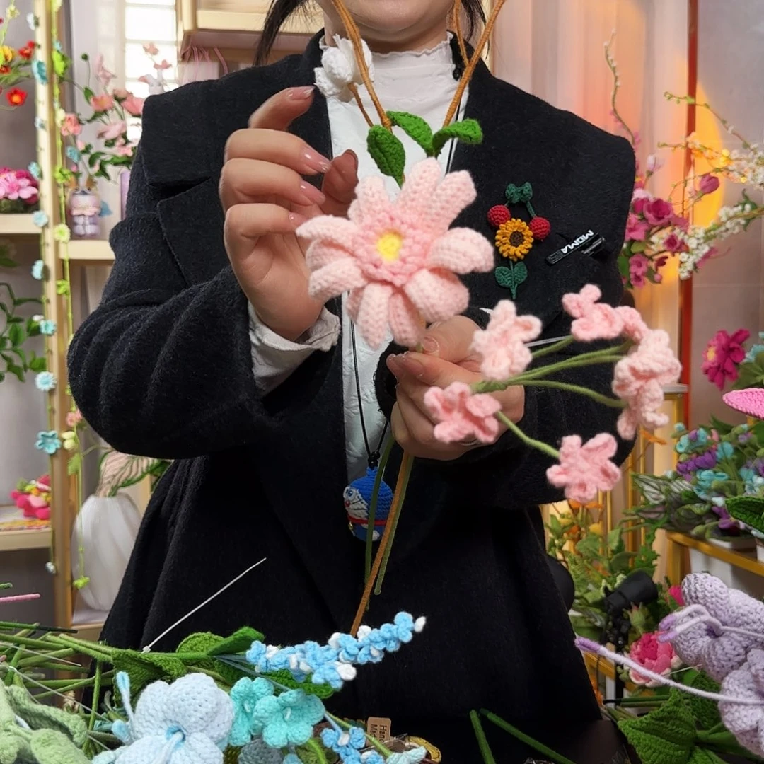 纯手工钩织钩织花束