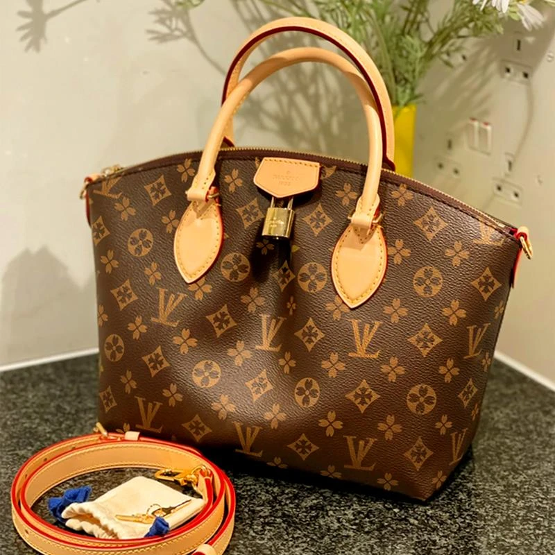 香港品牌2026老花轻奢水饺包大容量手提通勤时尚女包经典单肩流行