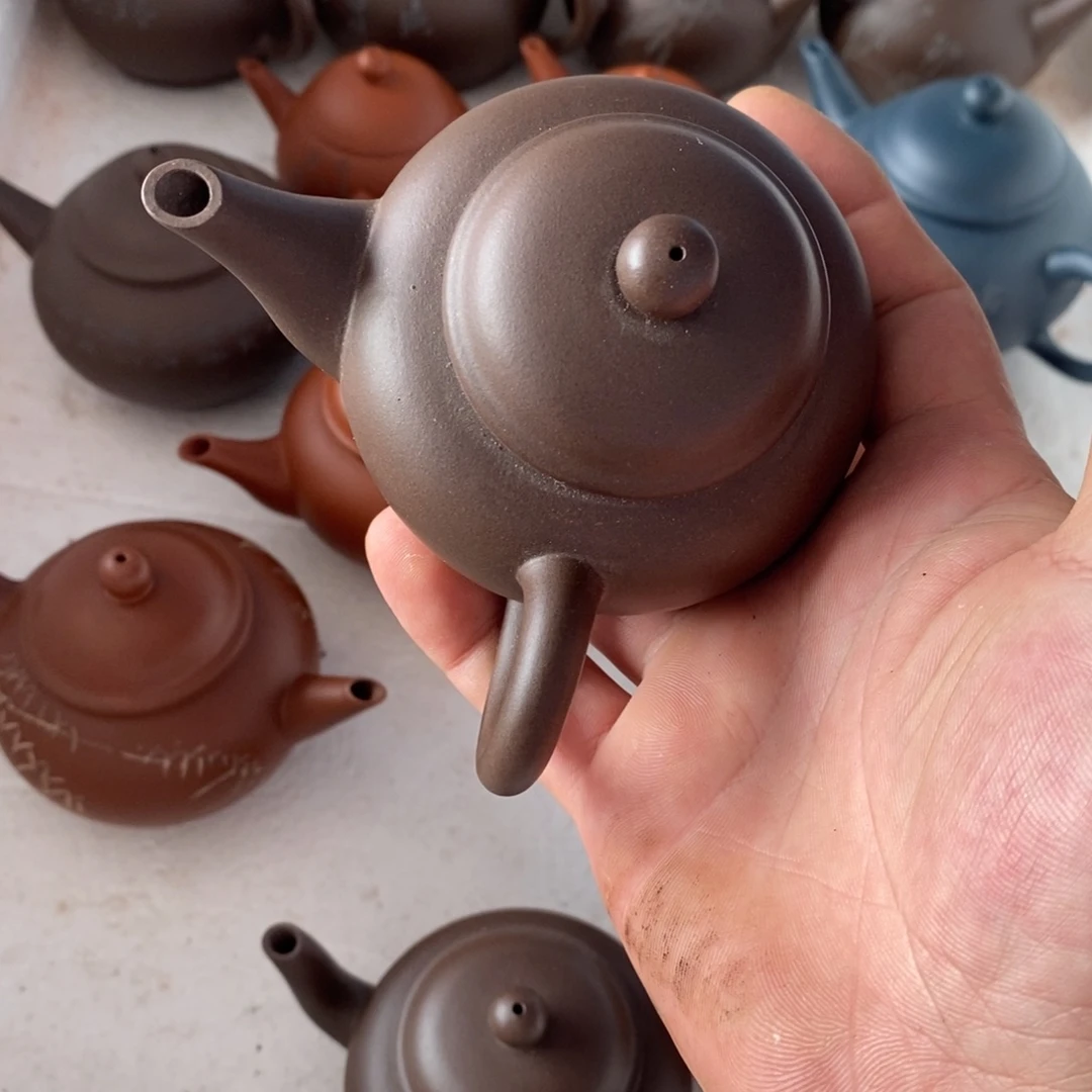 不***玩茶壶紫砂老紫泥侧把鸽嘴